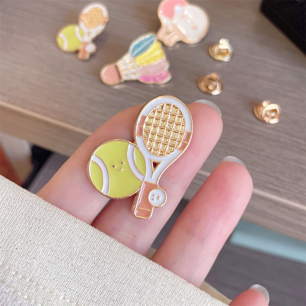 Table Tennis Kit Bag - Zinc Alloy Brooches Stylish Badminton Brooch