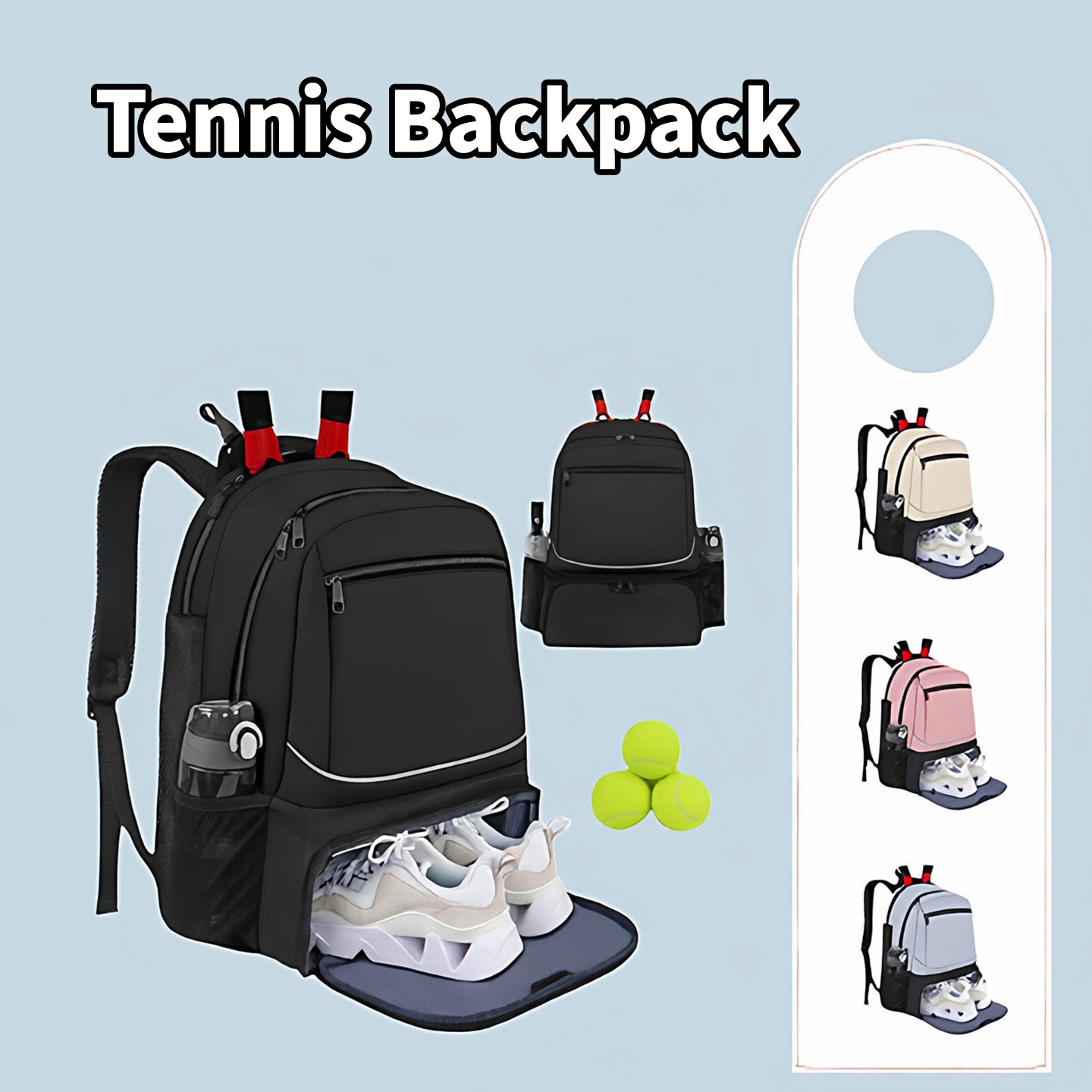 Table Tennis Kit Bag - Tennis Backpack Large Capacity Sports Racket