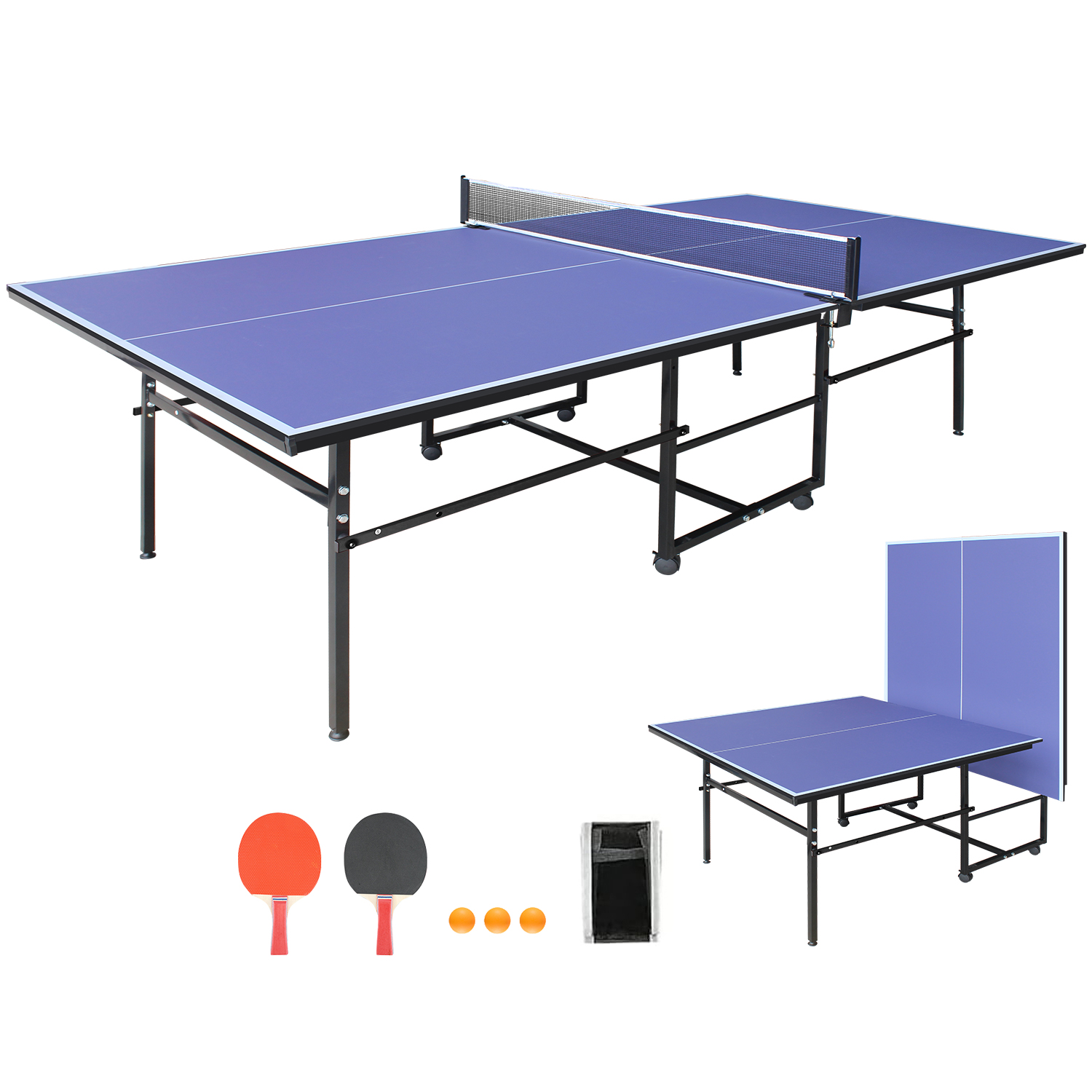 9 x 4.1 ft Blue Foldable Table - مراجعة Table Tennis Net Set وسعره