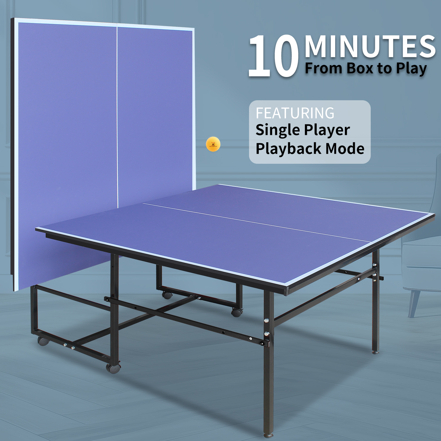 9 x 4.1 ft Blue Foldable Table - مراجعة Table Tennis Net Set وسعره